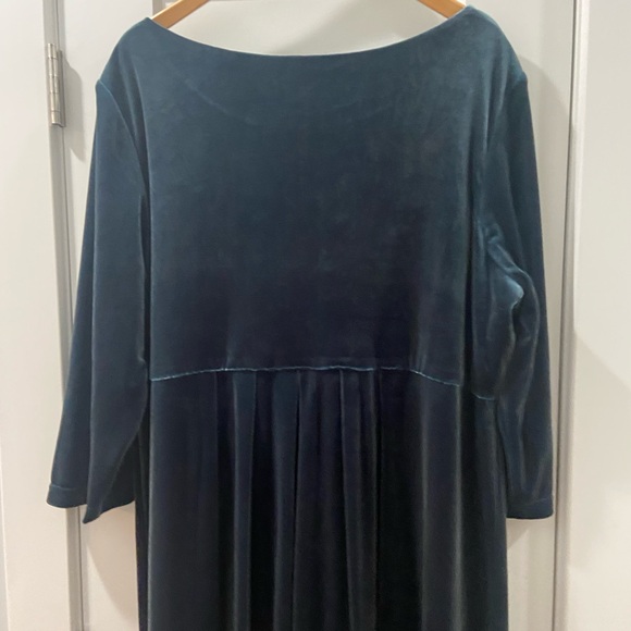Forest green velvet maxi dress coldwater creek women's plus 3x 24-26 EUC - Picture 5 of 9